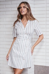 Hayes Mini Dress - Blue Stripe